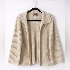 Vintage April Cornell Women’s Cardigan Cozy Sweater Ivory Stretch Size M
